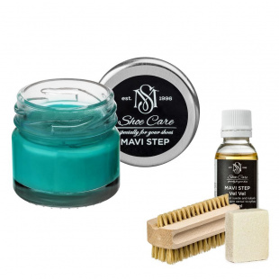 Набор для ухода за обувью из замши и нубука бирюза MAVI STEP Aurora Kit фото 55426