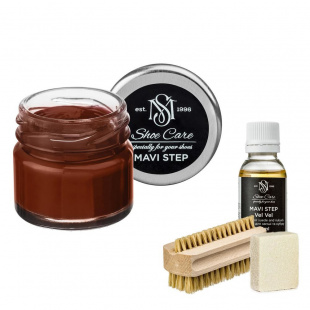Набор для ухода за обувью из замши и нубука коньяк MAVI STEP Aurora Kit фото 55396