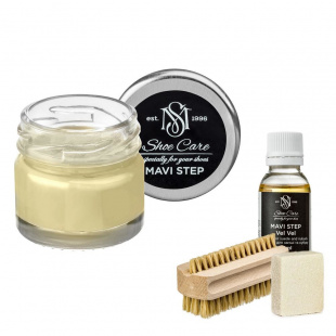 Набор для ухода за обувью из замши и нубука кремовый MAVI STEP Aurora Kit фото 55380