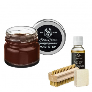 Набор для ухода за обувью из замши и нубука шоколад MAVI STEP Aurora Kit фото 55454