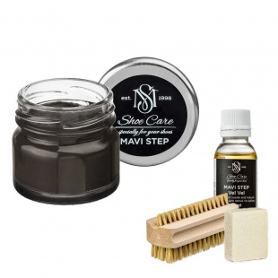 Набор для ухода за обувью из замши и нубука мокрый асфальт MAVI STEP Aurora Kit фото 55388