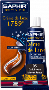 Крем для обуви Saphir Crème De Luxe 1789 50 мл, Темно коричневый фото 44946