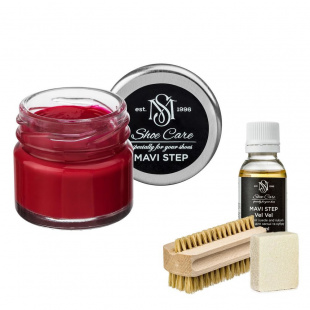 Набор для ухода за обувью из замши и нубука красный MAVI STEP Aurora Kit фото 55332