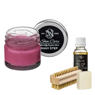 Набор для ухода за обувью из замши и нубука ярко-розовый MAVI STEP Aurora Kit фото 55418