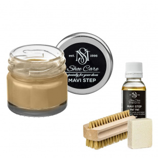 Набор для ухода за обувью из замши и нубука пастельно-бежевый MAVI STEP Aurora Kit фото 55368