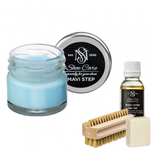Набор для ухода за обувью из замши и нубука светло-голубой MAVI STEP Aurora Kit фото 55348