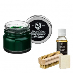 Набор для ухода за обувью из замши и нубука зеленый MAVI STEP Aurora Kit фото 55334