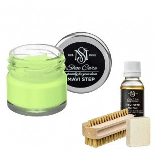 Набор для ухода за обувью из замши и нубука бледно-салатовый MAVI STEP Aurora Kit фото 55440